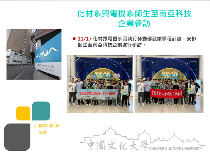 化材系與電機系師生至南亞科技企業參訪(114.11.17)圖片